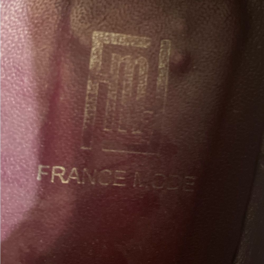 France Mode Patient Leather Heels Women’s Burgundy Size 10/10.5 - Picture 6 of 7